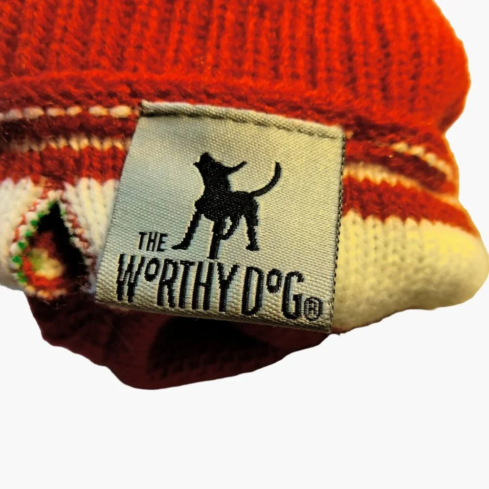 The Worthy Dog Christmas Sweater Red Green Stripes Santa XX Small